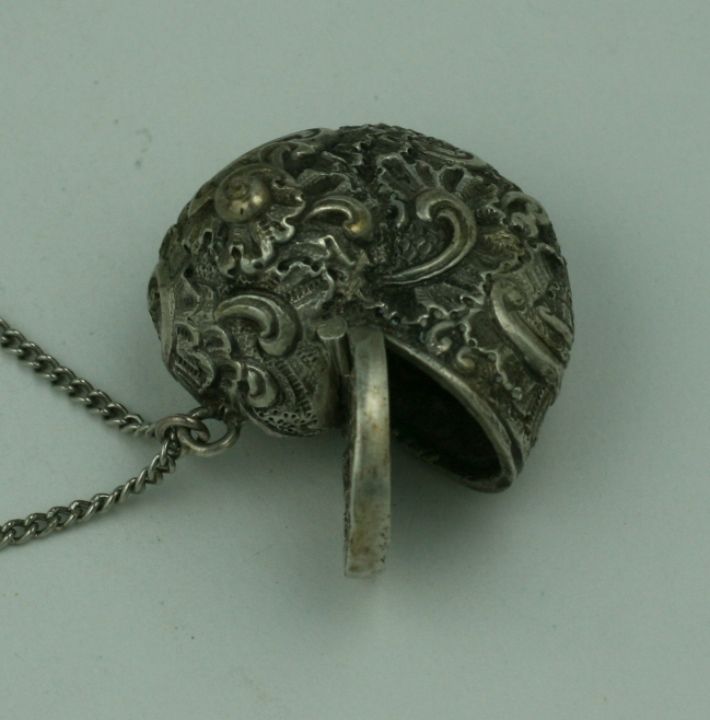 Unusual locket in the shaped of a highly repousse snail from the late Victorian era. Shell shaped 