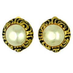 Chanel Pearl Logo Earrings 11