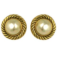 Classic Chanel Pearl Earrings