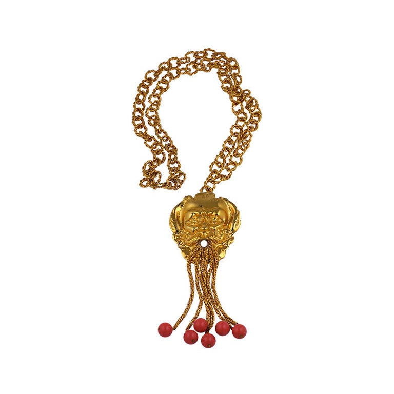 Mythological God Gilt Pendant For Sale