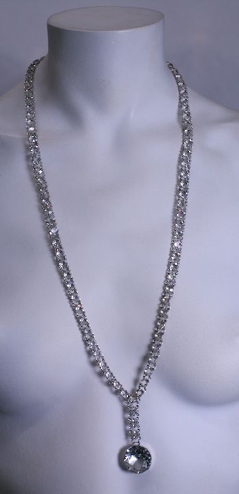 Art Deco Crystal Flapper Necklace In Excellent Condition For Sale In New York, NY