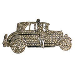 Oversized Pave Antique Car Brooch