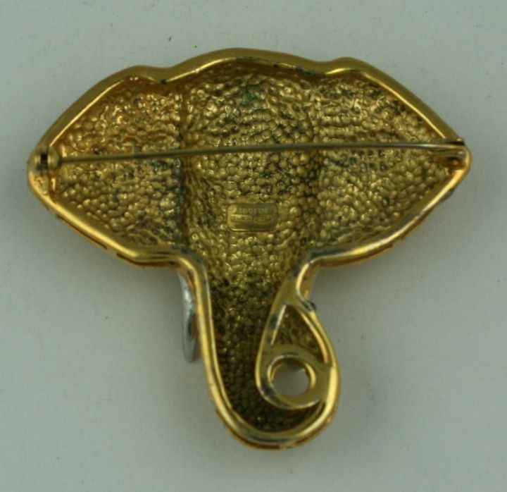 silver elephant brooch