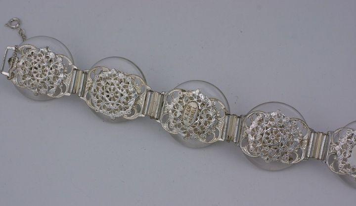 Unusual Miriam Haskell Crystal  Link Bracelet In Excellent Condition In New York, NY