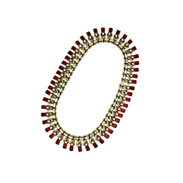 Elegant Trifari Ruby Necklace 