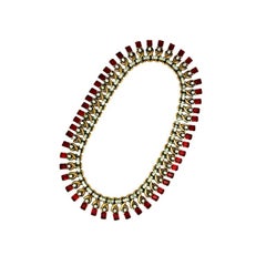 Vintage Elegant Trifari Ruby Necklace 