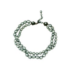 Miriam Haskell Collana di perle grigio argento