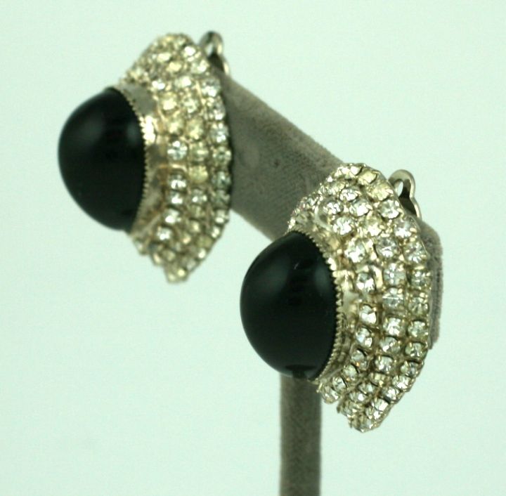 Women's De Lillo Jet and Pave Earrings For Sale