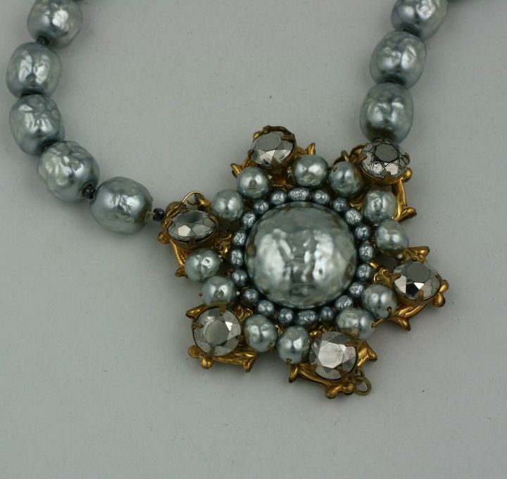 Women's Miriam Haskell Grey Baroque Pearl Necklace