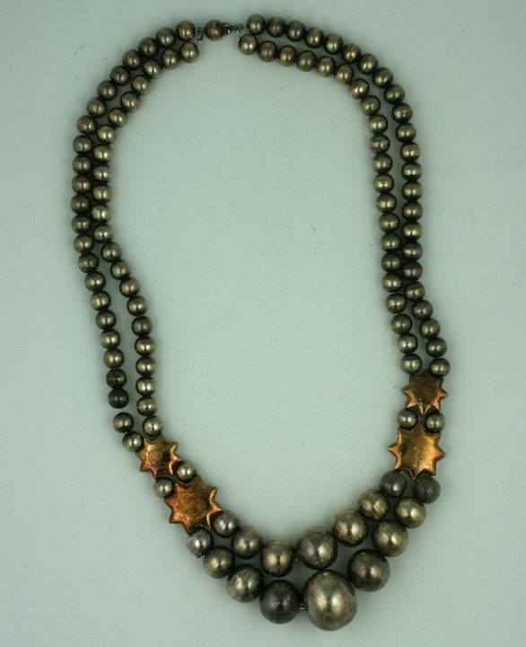 Women's Sterling Star Bead Necklace For Sale
