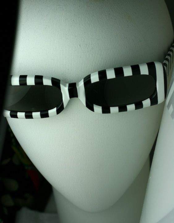 black and white striped sunglasses