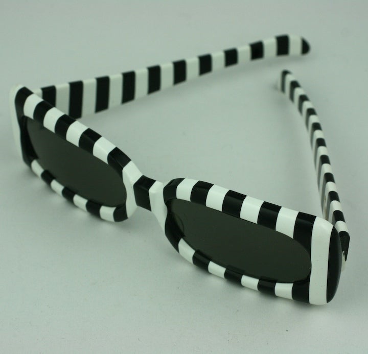 Black Trifari Pop Striped Sunglasses