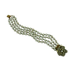 Miriam Haskell Citrine and Fresh water Pearl Bracelet 12