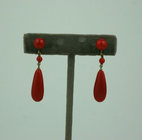 Deco Coral Drop Earrings