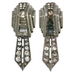 Mecan Machine Age Sterling French Deco Clips 6