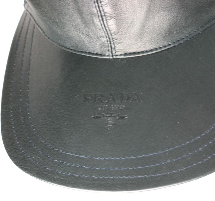 prada leather cap