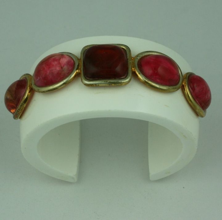 Chanel Bakelite and Poured Glass Cuff In Excellent Condition For Sale In New York, NY