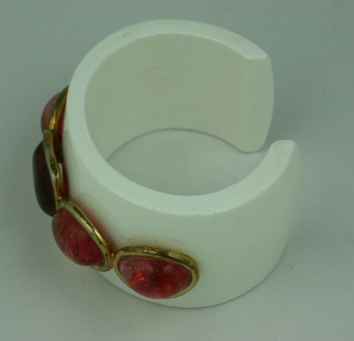 Women's Chanel Bakelite and Poured Glass Cuff For Sale