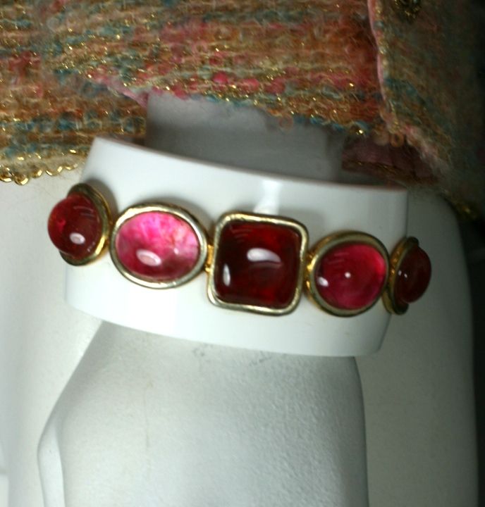 Chanel Bakelite and Poured Glass Cuff For Sale 2