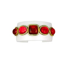 Chanel Bakelite and Poured Glass Cuff 6
