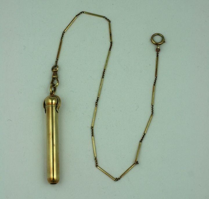 Tiffany 14K Retractable Pencil and Fob Chain
