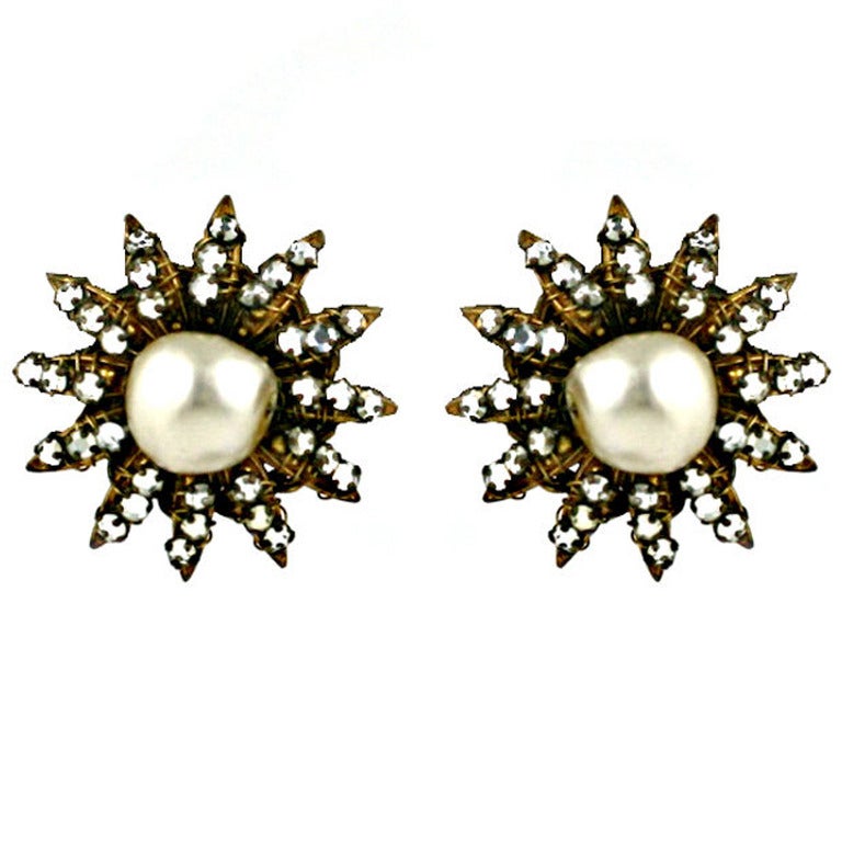Attractive Miriam Haskell Star Earrings For Sale