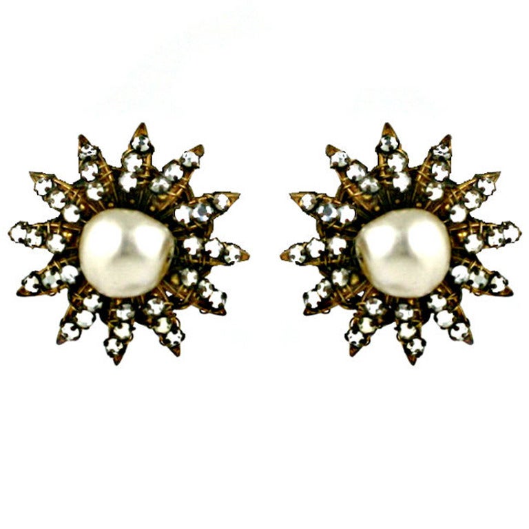 Attractive Miriam Haskell Star Earrings For Sale