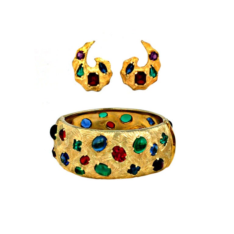 Castlecliff Jeweled Cuff Set For Sale