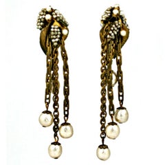 Vintage Miriam Haskell Haskell Cascade Pearl Earrings