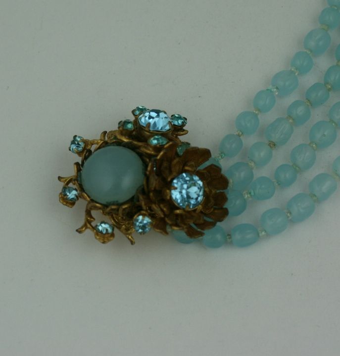Aquamarine Miriam Haskell Bracelet In Excellent Condition In New York, NY