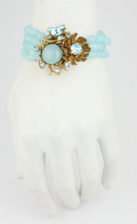 Aquamarine Miriam Haskell Bracelet 1