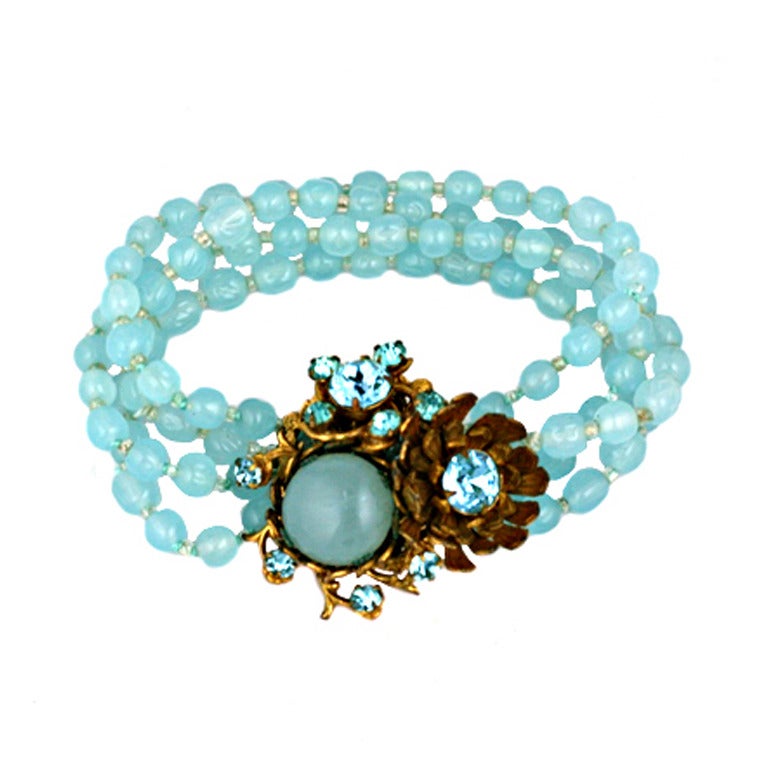 Aquamarine Miriam Haskell Bracelet