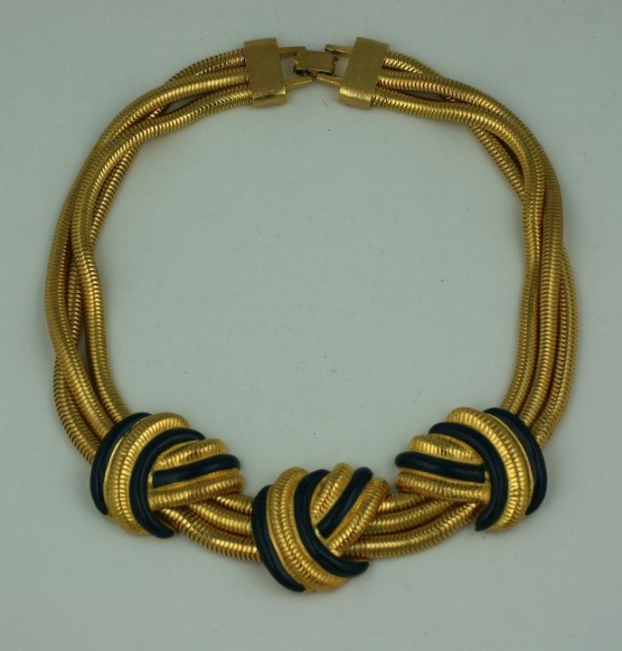 Hochwertige Halskette aus vergoldeter Fuchskette und emaillierten 