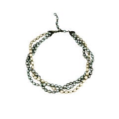 Miriam Haskell Silver Gray and White Pearl Necklace 6