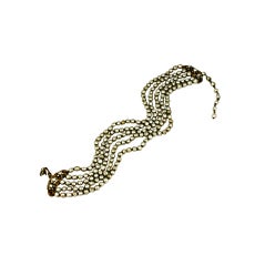 Vintage Miriam Haskell Five Strand Baroque Pearl Necklace