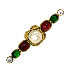 Chanel Signature Gripoix Bar Brooch 10