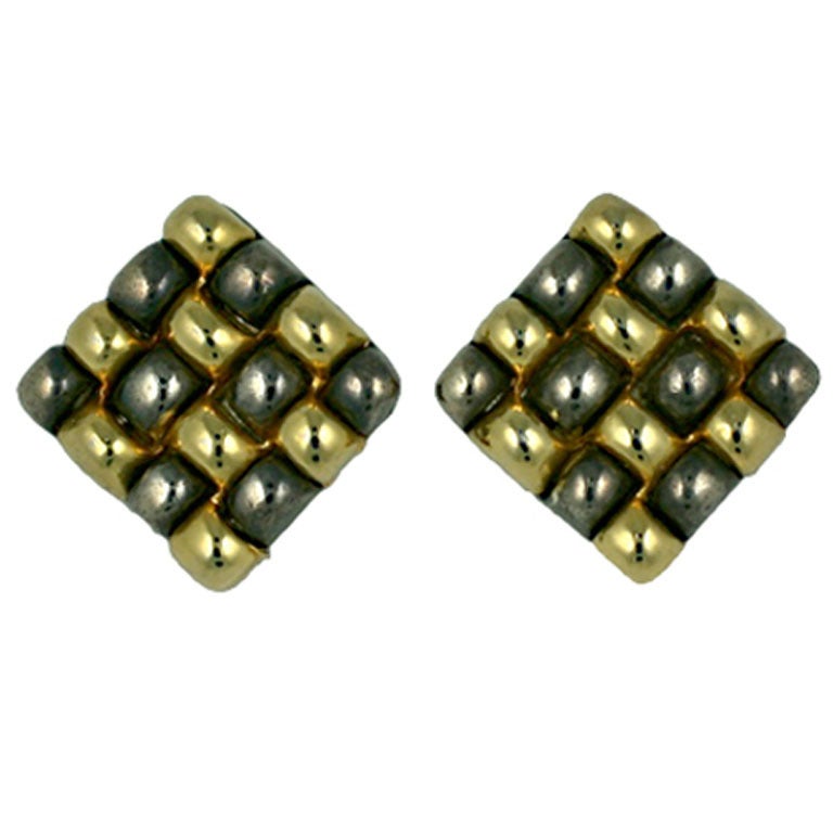 Paco Rabanne Quilted Earrings For Sale