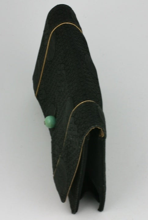 Noir Cartier Pochette en soie avec fermoir en turquoise et diamants en vente