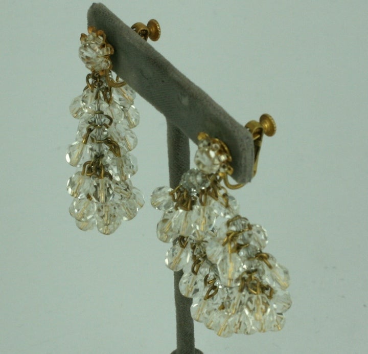 Miriam Haskell Crystal Hoop Earrings In Excellent Condition For Sale In New York, NY