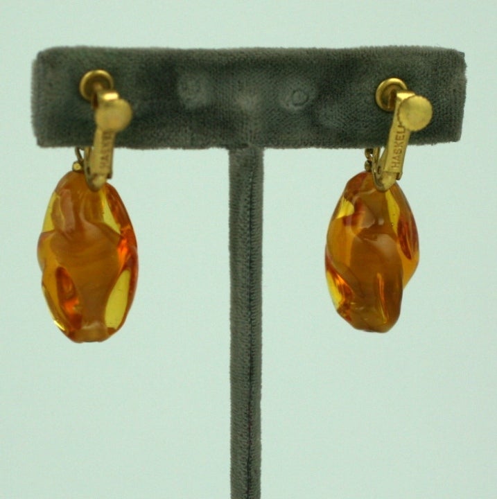 Women's Miriam Haskell Topaz Pate de Verre Earrings