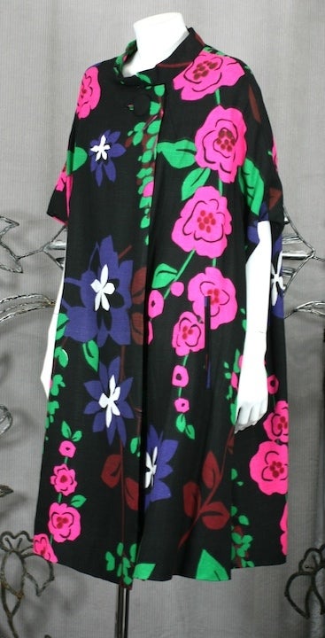 Pop Print Floral Linen Coat 1