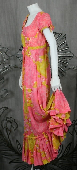 Orange Lilly Pulitzer Georgette Floral Dress For Sale
