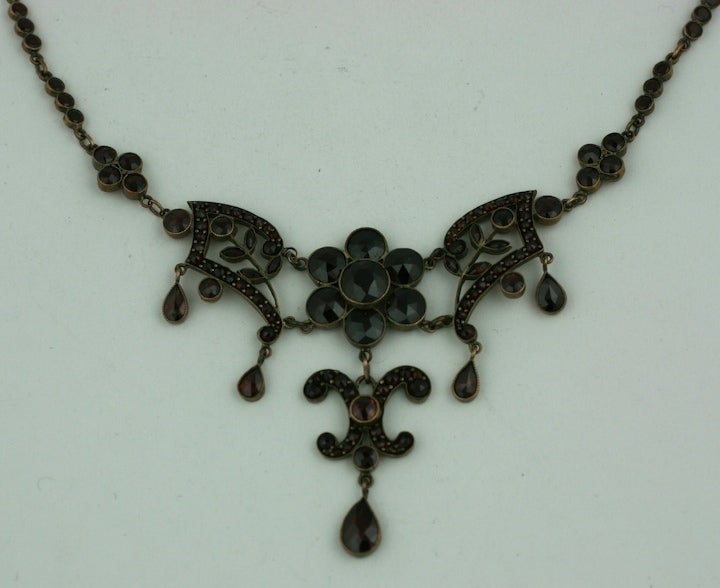 Women's Ornate Victorian Garnet Necklace