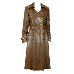 Gucci Caramel Leather Logo Trench