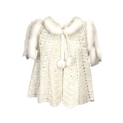 Hand Crochet Bed Jacket with Eiderdown 8