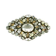 Antique Czech Crystal Brooch, 1920's.