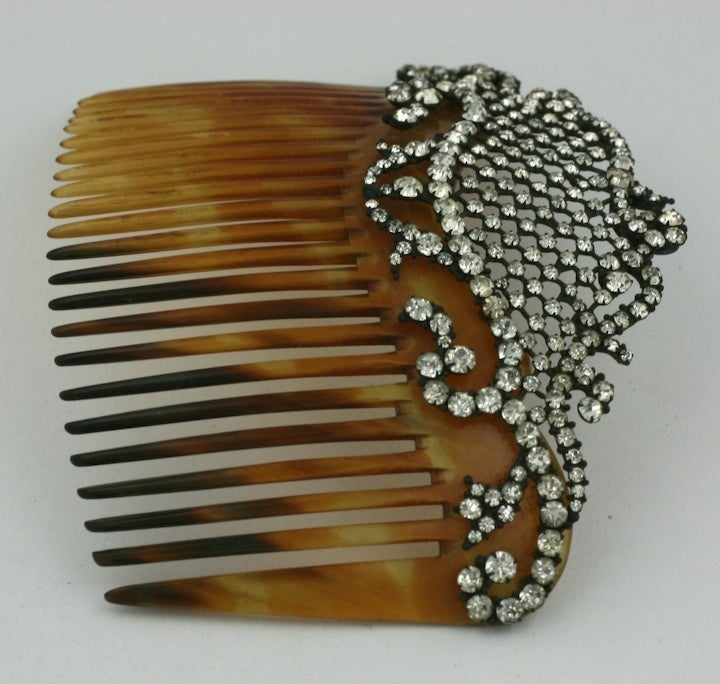 Brown Lovely Edwardian Paste Haircomb, France For Sale