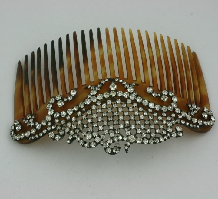 Women's Lovely Edwardian Paste Haircomb, France For Sale