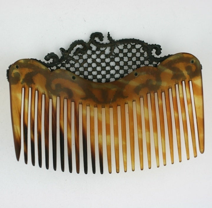 Lovely Edwardian Paste Haircomb, France For Sale 1