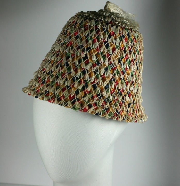 1950's Confetti Italian Beach Hat at 1stDibs